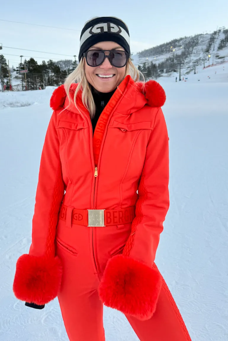 Angele Faux Border Ski Suit Orange