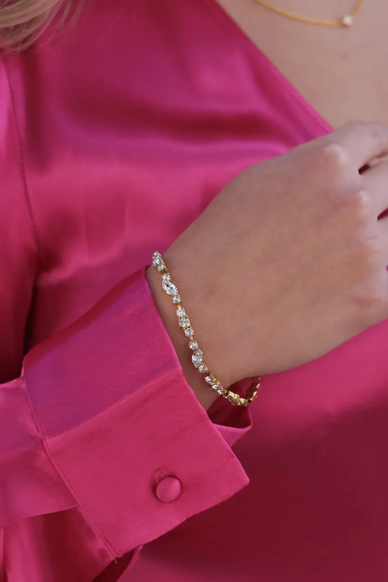 Antonia Bracelet Gold Crystal