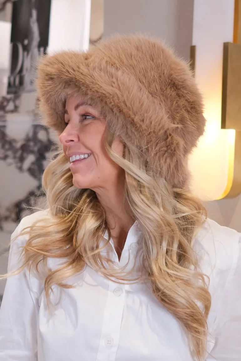 Aurora Fuskepels Hatt beige