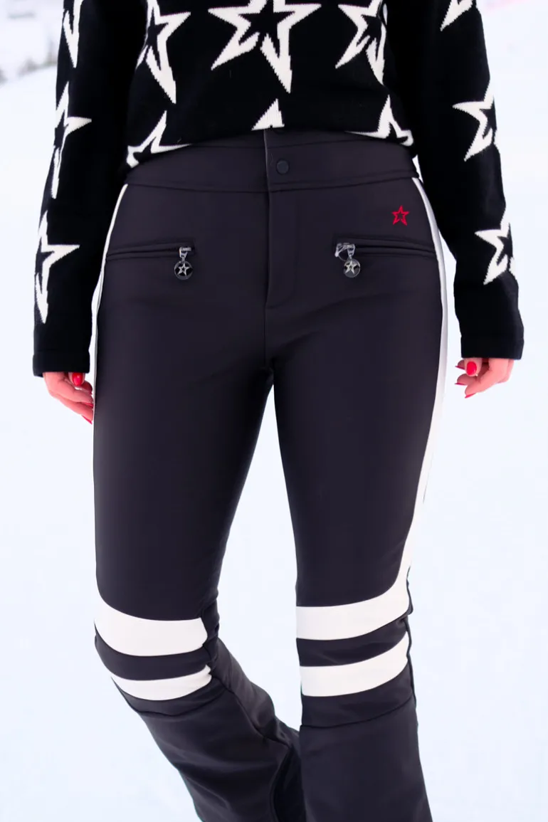 Aurora High Waist Flare Ski Pant Jet Black/Snow White