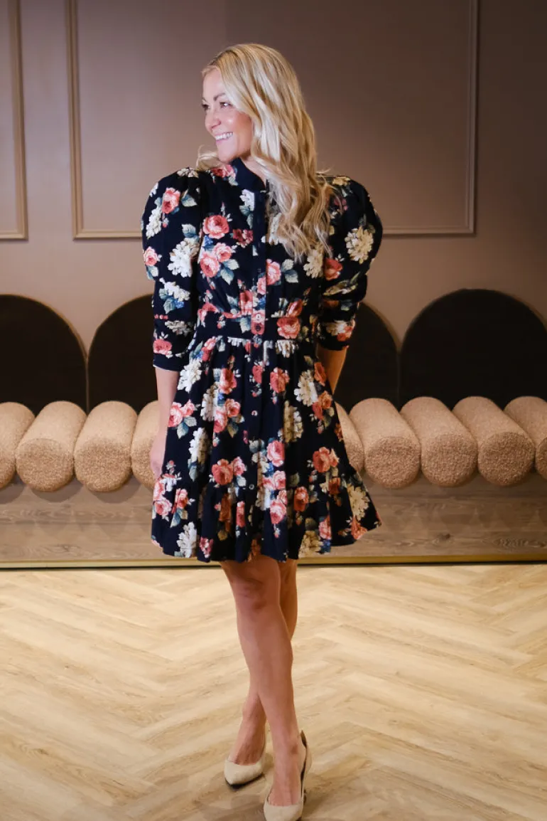 Baby Cord Mini Dress Midnight