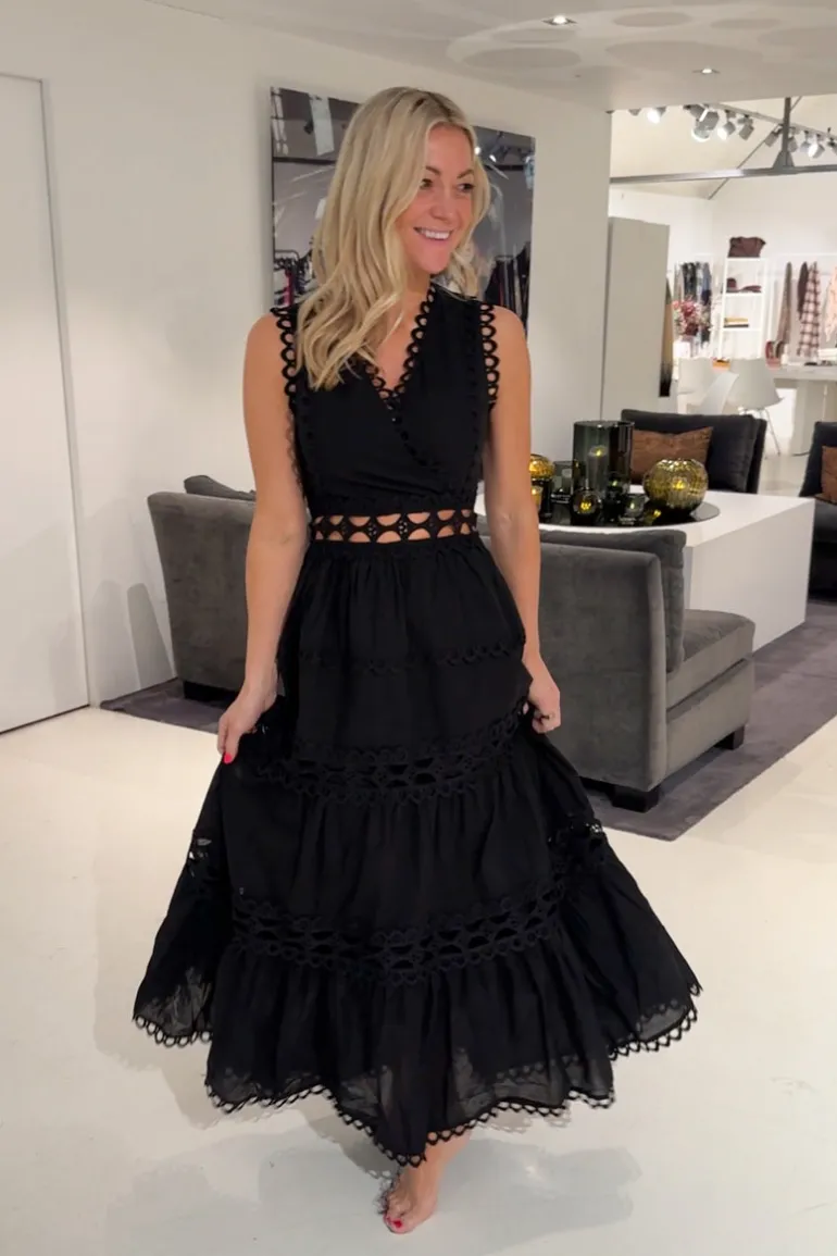 Blondekjole Maxi Sort
