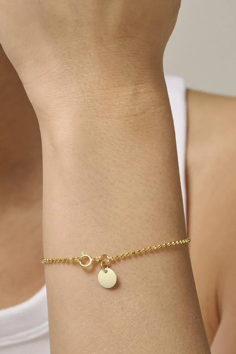 Bracelet Ball Chain Beige Gold