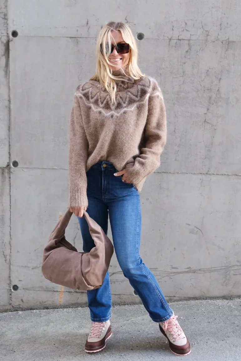 Champoluc Knitted Sweater Fair Isle Hazelnut