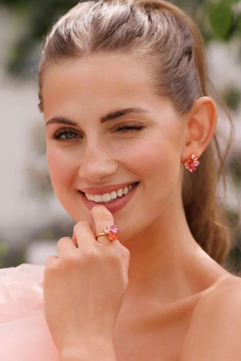 Colette Ring Gold Coral Combo