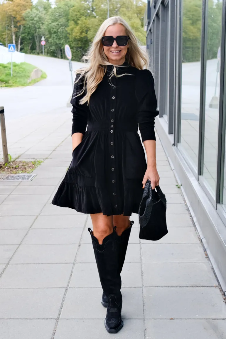 Corduroy Mini Dress Black