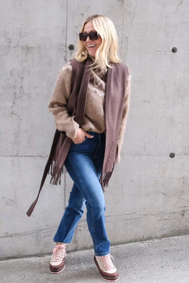 Elly Lambwool Vest Brown Melange