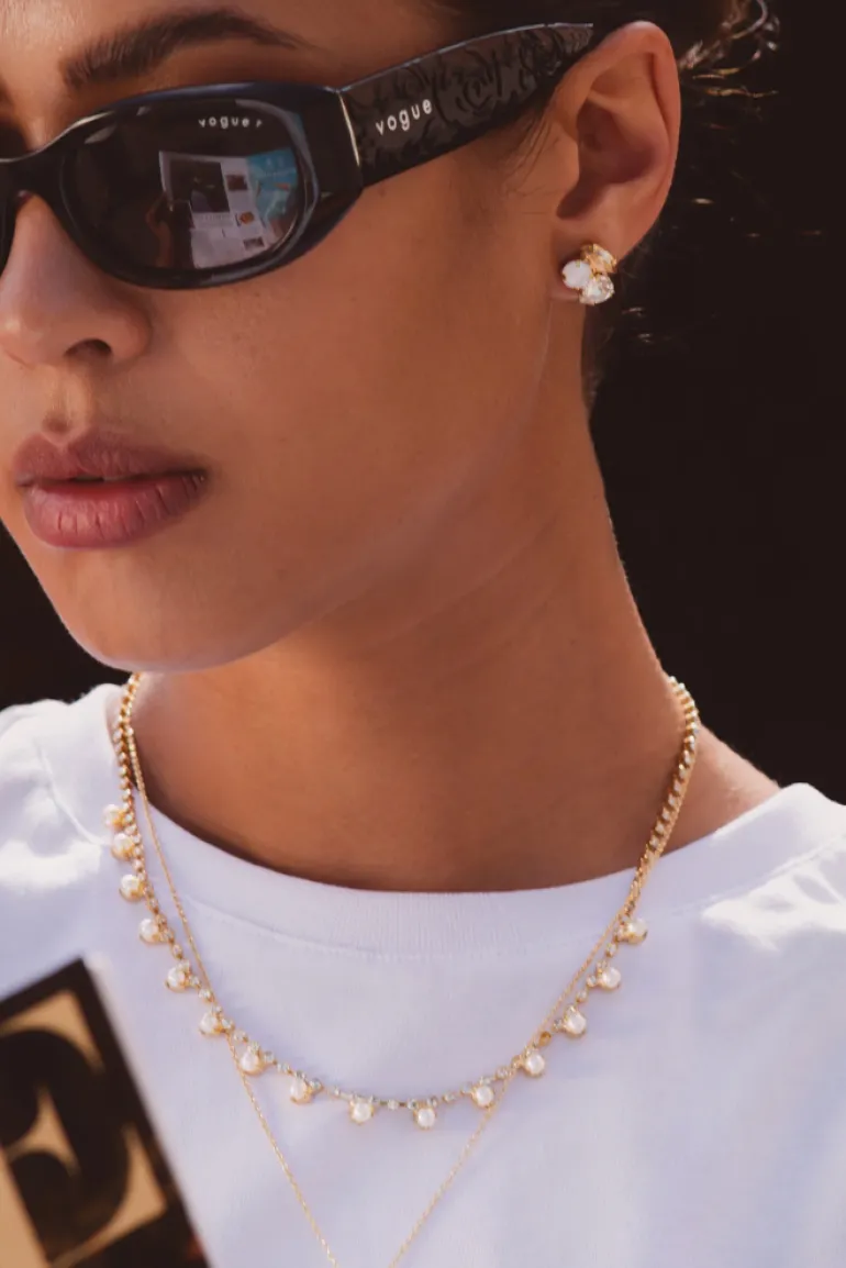 Lily Necklace Gold Pearl