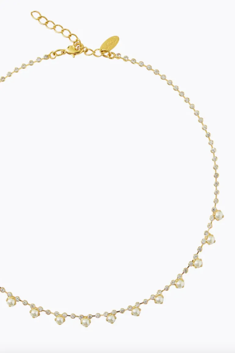 Lily Necklace Gold Pearl