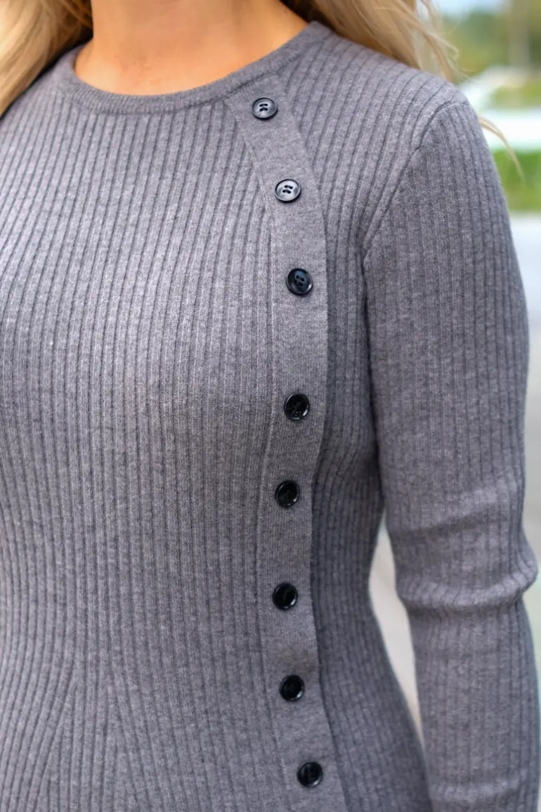 Mima Merino Dress Medium Grey Melange