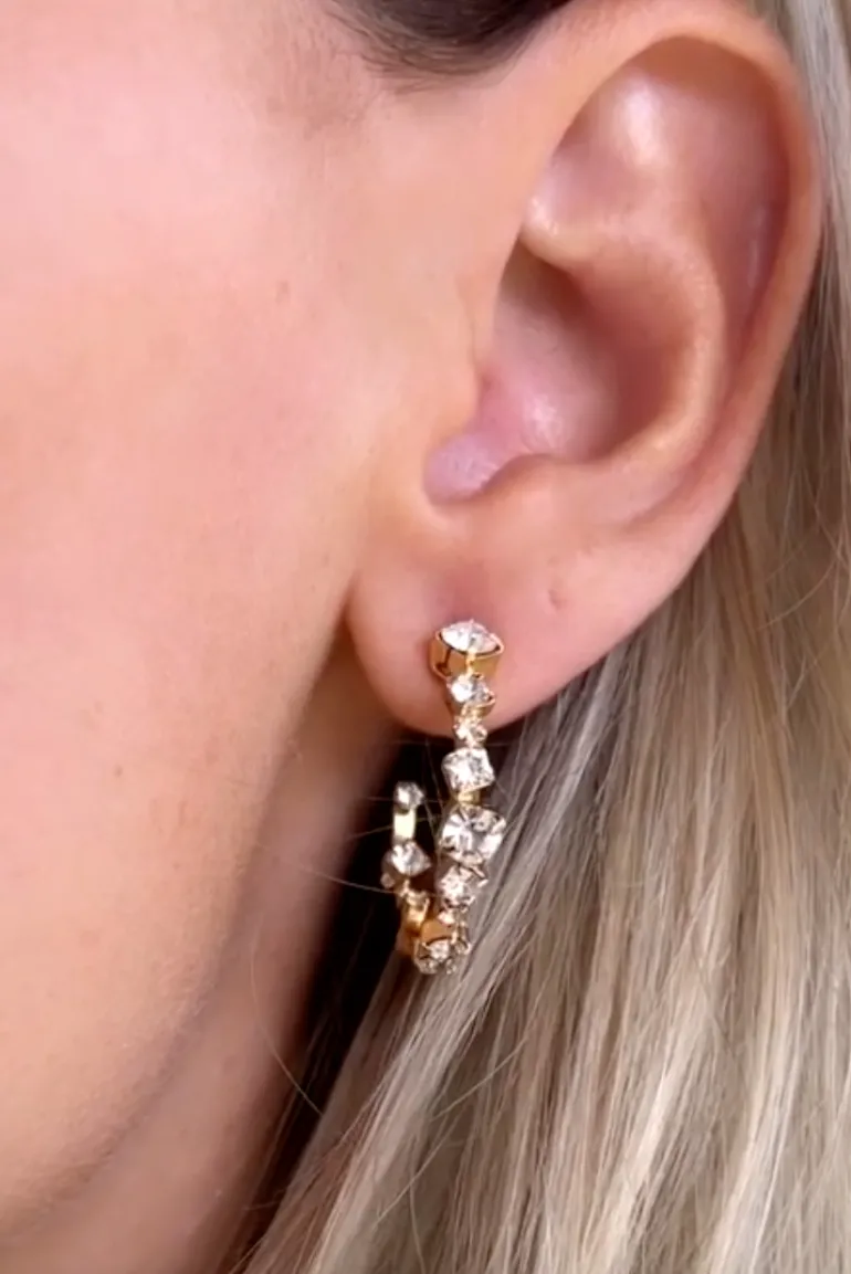 Mini Antonia Earring Gold Crystal