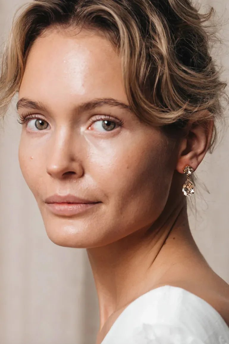 Mini Drop Earrings Gold Silk