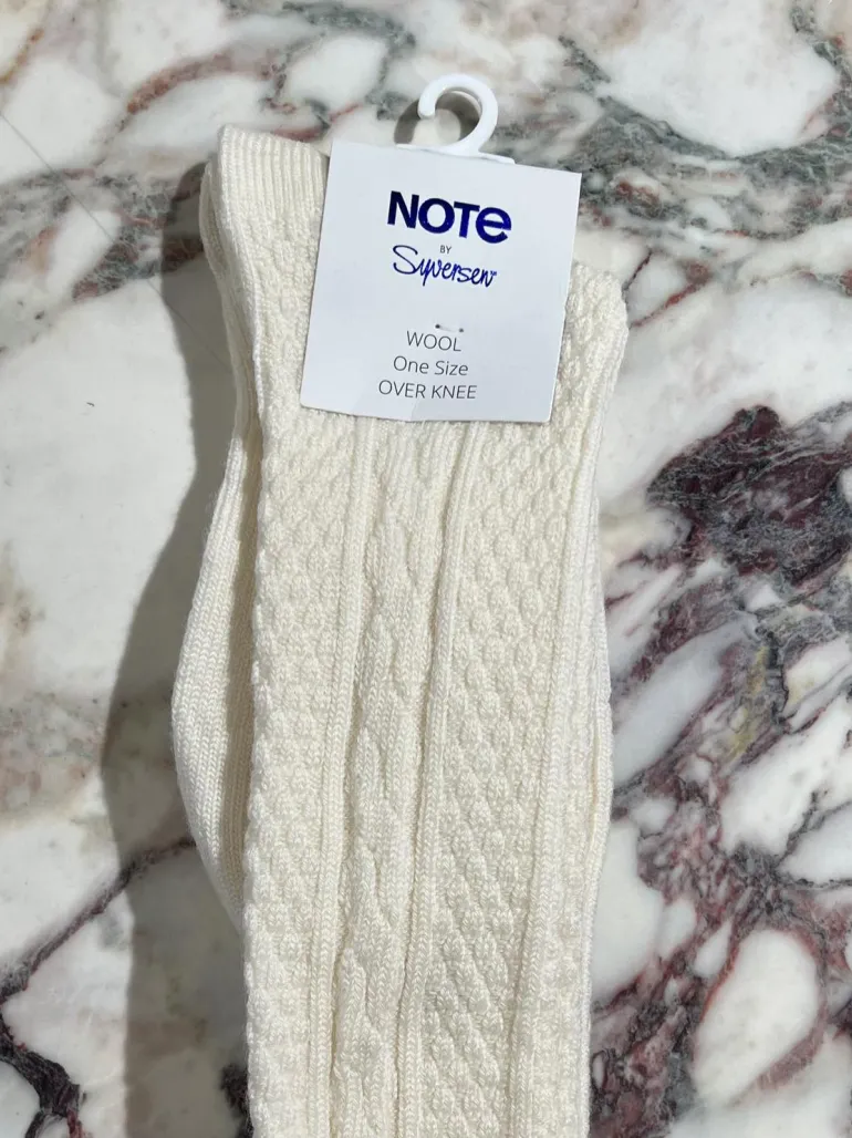 Nikkers Strømper Over Knee Offwhite