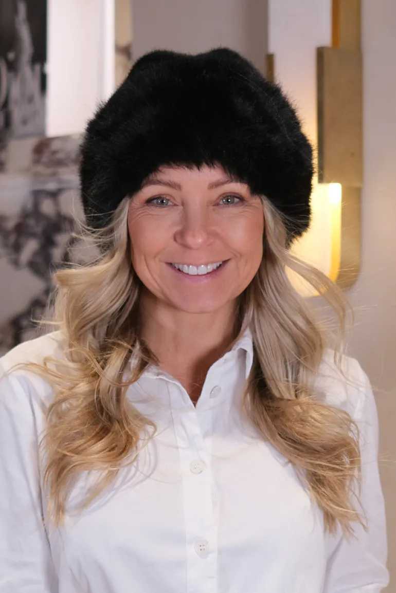 Sonja Fuskepels Hatt Sort