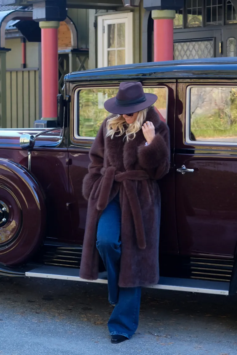 Ull Hatt Med Bånd Brun